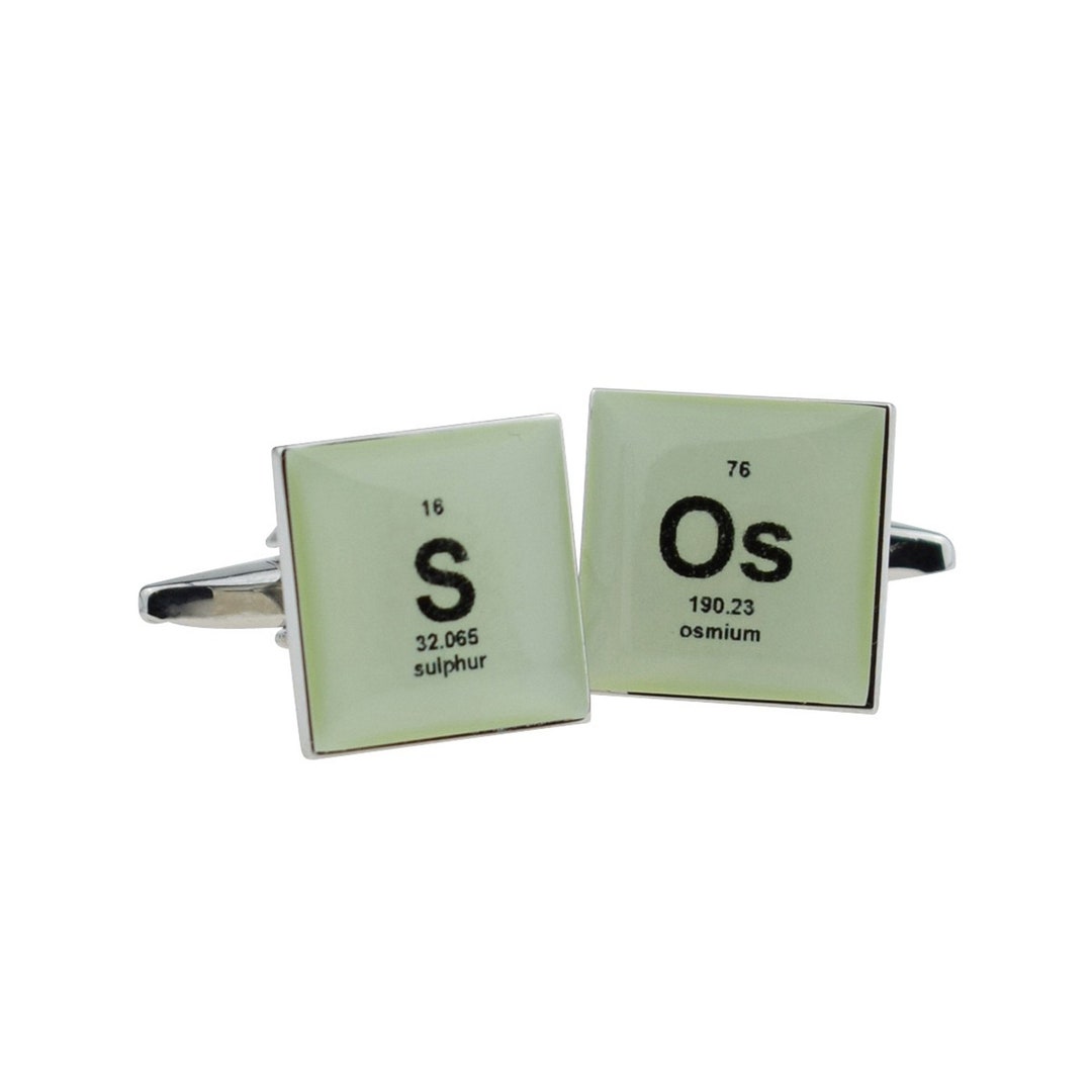 Retro Periodic Table SOS Design Cufflinks in Personalised Cufflink Box ...