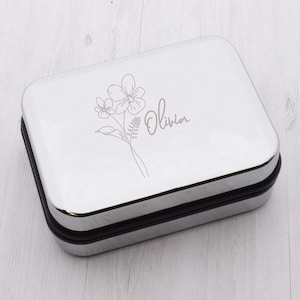 Personalised Engraved With February Birthday Flower and Name Necklace Gift Box | Perfect addition for Your Jewellery Gift.