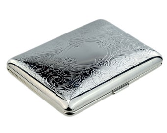 Personalised Engraved Iron Double Sided Cigarette Case Boxed Single with up to 3 initials