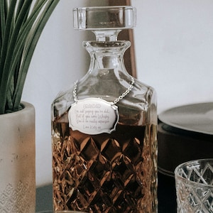 May include: A silver decanter bottle stopper with a chain and a personalised engraved tag that reads "GRANDAD I'm not saying you're old... But if you were Whisky You'd be really expensive Love Katy xx"