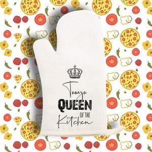 Guanto da forno personalizzato con nome Queen of the Kitchen Ottimo regalo per la cuoca!
