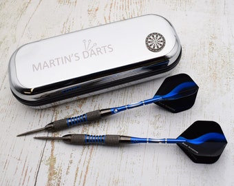 Stylish Dartboard Design Personalised With Name Chromed Case (DARTS NOT INCLUDED)