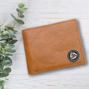 Personalisierte Triple Hare Design Tan Echtleder Brieftasche mit optionaler gravierter Geschenkbox