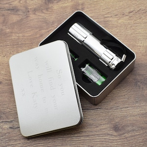 Aluminium Torch Presented in a Metal Personalised Tin