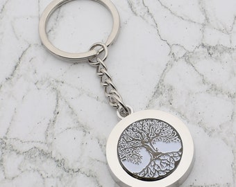 Beautiful Tree of Life Design with special Personalised Engraved message Keyring