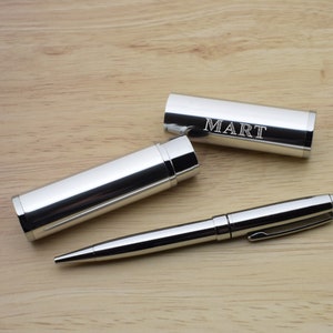 Personalised Engraved Box Aluminium - NO PEN Chromed Pen Box