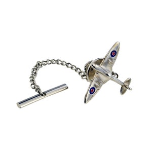 English Made 925 Sterling Silver Spitfire Tie Tac Presented in a Box