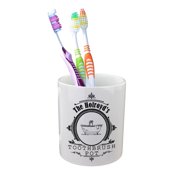 Personalised Tooth Brush Pot design ceramic pot!