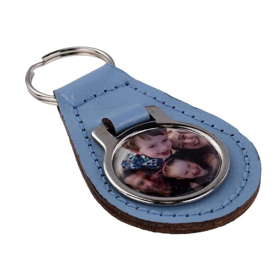 Leren sleutelhanger met foto, Leren sleutelhanger met foto, PU lederen sleutelset fotosleutelhangers, Kleurrijke fotosleutelhangers Memorial draagbare PU lederen sleutelhanger voor vriend, familie