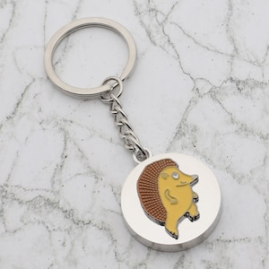 Hedghog design with special Personalised Engraved message Keyring