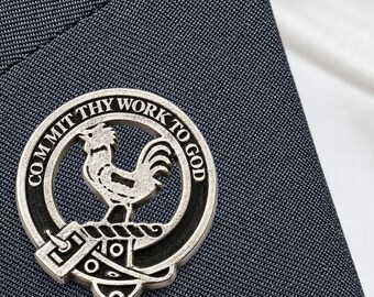 English Made Pewter Sinclair Clan Crest Lapel Pin in a Gift Box (20 x 19mm)