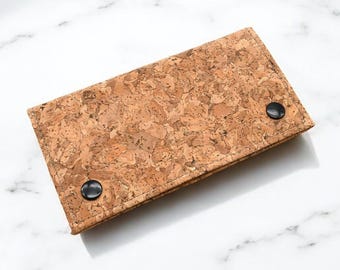 Bolsa grande de corcho para tabaco y portapapeles