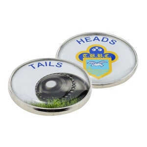 Personalised Logo Medallion Flipping Toss Coin Suitable with Head & Tails Wording, Supplied in a Gift Box