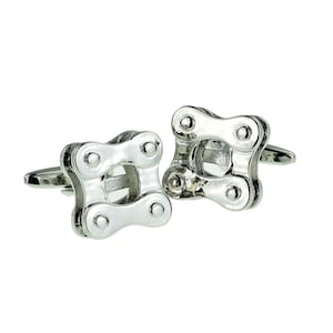 Bicycle Bike Chain Links Design Cufflinks in a Personalised Cufflink Box