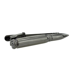 Gunmetal Bullet Design Tie Clip in personalised box