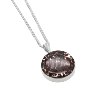 Collar con colgante de sal negra del Himalaya encapsulado personalizado Regalo de aniversario de cumpleaños / Presentado en una caja de regalo