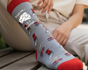 Calcetines unisex tejidos con diseño "Confía en mí, soy cartero" Tallas unisex 5-12