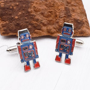 Robot Ralph Design Cufflinks in a Personalised Cufflink Box