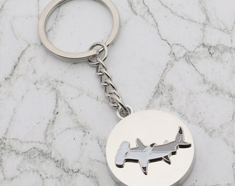 Beautiful Hammer Head Shark Design with special Personalised Engraved message Keyring