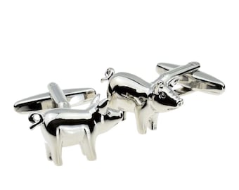 Pig Cufflinks in Personalised Cufflink Box