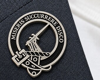 English Made Pewter MacMillan Clan Crest Lapel Pin in a Gift Box (20 x 19mm)