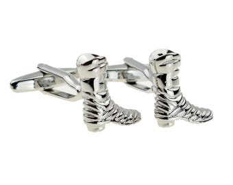 Cowboy Boots Western Line Dance Cufflinks in a Personalised Cufflink Box
