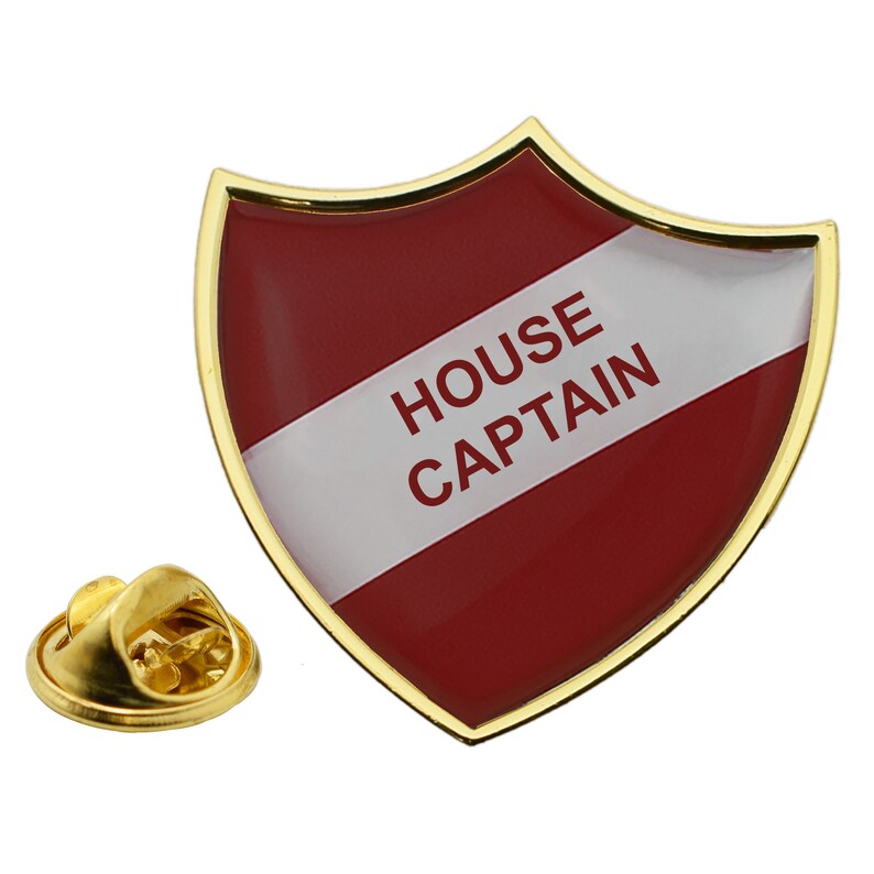 HOUSE CAPTAIN Retro School Shield Gold Lapel Pin Badge - Etsy