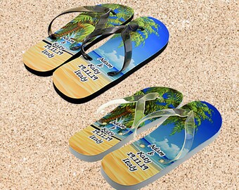 Personalised Honeymoon Holiday Couples Flip Flop Set