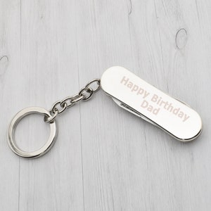 Llavero multifunción de manicura bañado en plata bellamente grabado/personalizado