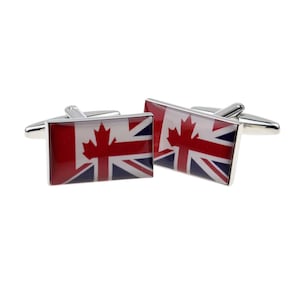 Union Jack Mixed with Canadian Flag in Personalised Cufflink Box
