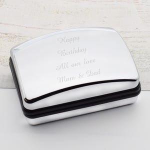 Chrome Effect De luxe Personalised Cufflink Box