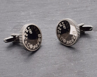 Camera Dial Style photographers Cufflinks in Personalised Cufflink Box