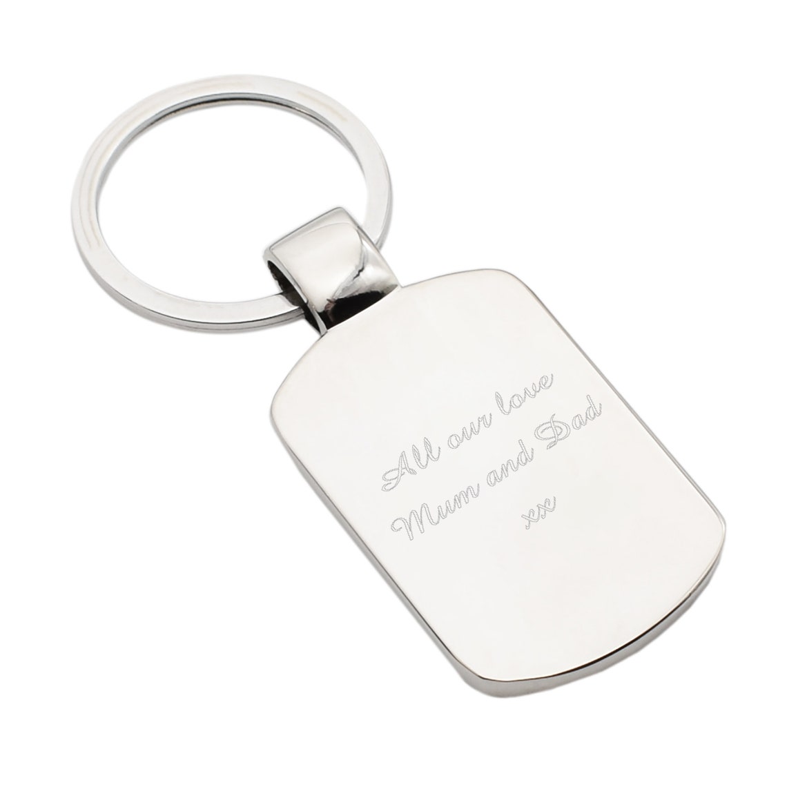 Personalised With Initial Letter Design Silver Keyring With Engraving ...