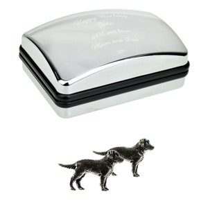 English Made Labrador Pewter Cufflinks in Optional Personalised Cufflink Box