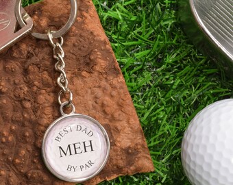 Best Dad By Par Personalised Initials Golf Design Silver Keyring XFP001-005