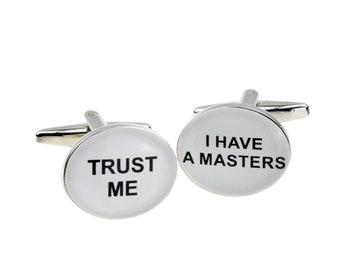 Trust me I have a Masters Cufflinks in personalised cufflink box