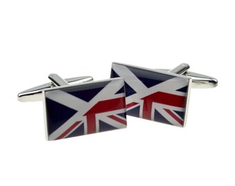 Union Jack Mezclada con Gemelos Bandera Escocesa en Caja de Gemelos Personalizada