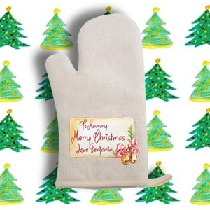 Personalizzato con Nomi Buon Natale tag Guanto da forno Guanto Grande regalo per il cuoco!