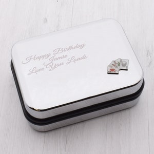 4 cartas de jogar ases design personalizado caixa de abotoaduras cromadas gravadas