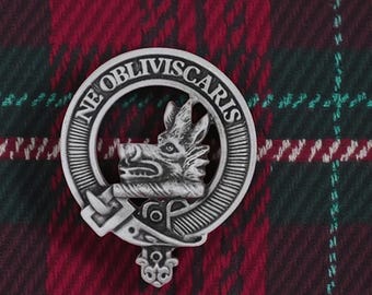 Campbell English Made Pewter Clan Cap Badge with Personalised Gift Box