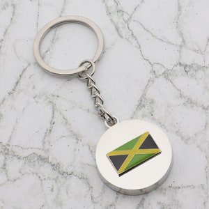 Beautiful Jamaica Jamaican Flag Design with special Personalised Engraved message Keyring