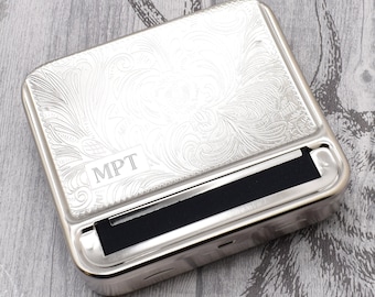 Personalised Engraved with up to 3 initials GBD Cigarette Tobacco Patterned Auto Rolling Machine