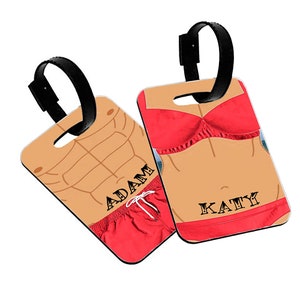 Personalised Beach Body Style holiday honeymoon luggage Tags