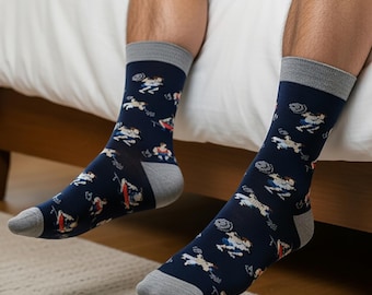 Fun Weight Lifting Design Woven Unisex Socks Unisex Size 5-12