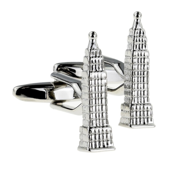 New York Style Skyscraper Design Boutons de manchette dans la boîte personnalisée Cufflink