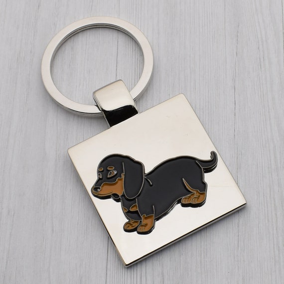 Portachiavi Bassotto In Pelle - Ciondolo Carino Per Amanti Degli Animali, Idea Regalo Originale