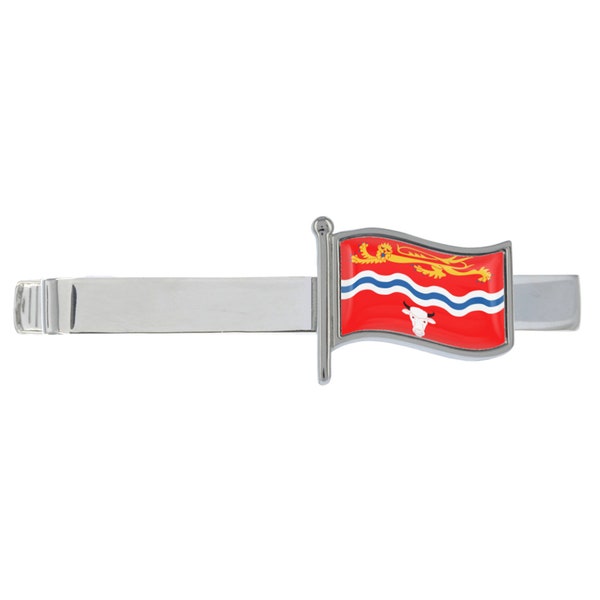 Hereford Wave Flag Silver Tie Clip Presented in Personalised Chrome Box