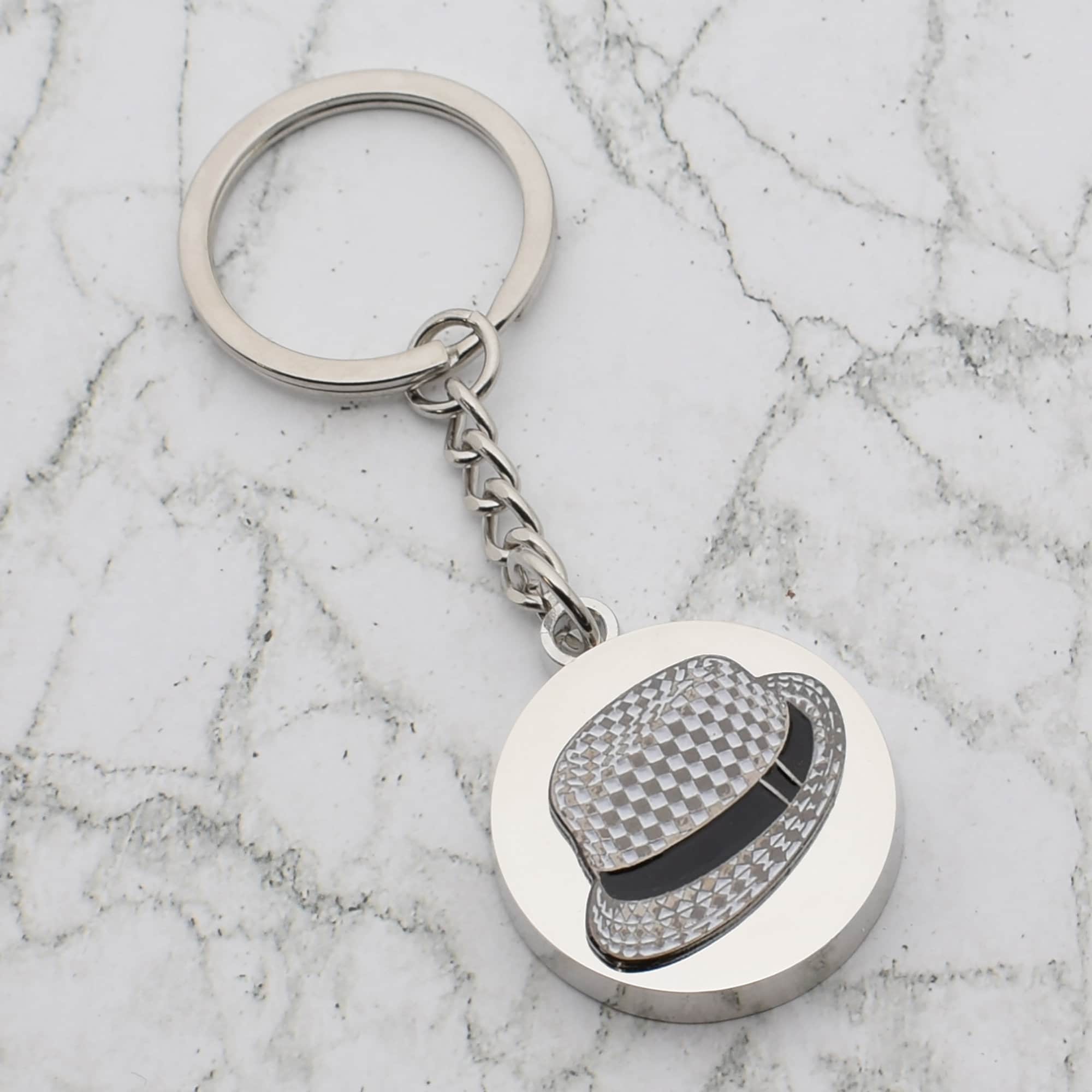Beautiful Music Ska Hat Design with special Personalised Engraved message Keyring