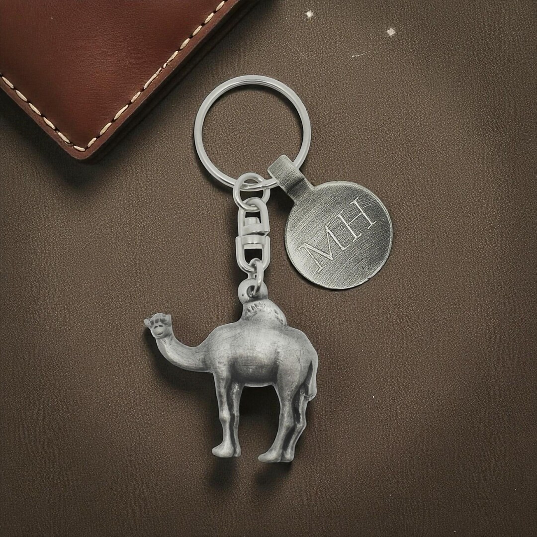 Personalised English Made Pewter Camel Keyring Presented in Velvet ...