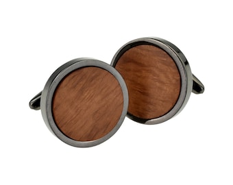 Single Section of Briar Wood Encapsulated Cufflinks in a Box X2BRIAR4-XCBOX
